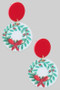 Acrylic Christmas Wreath Earrings
