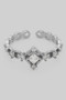 Lavish Diamond Shaped Cutout Ring With Cz Stones