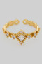 Lavish Diamond Shaped Cutout Ring With Cz Stones