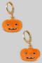 Lacquered Pumpkin Charm Hoops