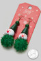 Wooden Clown Christmas Earrings