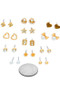 Mixed Cz Pearl Stud Earring Set