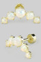 Curved Round Ab Stone Screw Back Earrings