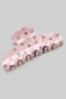 Glossy Polka Dot Hair Clip With Brushed Detail