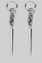 Long Spiked Chain Link Drop Hoop Earrings
