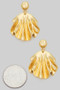 Ruffled Brass Drop Earrings