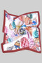 Multi Colored Water Color Shell Print Square Scarf
