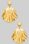 Ruffled Brass Drop Earrings