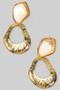 Stainless Steel Resin And Textured Drop Earrings