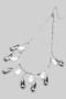 Sectioned Chain Necklace With Pearl Bulb Bib
