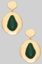 Textured Geo Drop Earrings With Colored Acrylic Accent