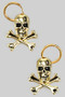 Goth Skull And Crossbones Charm Hoops