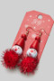 Wooden Clown Christmas Earrings