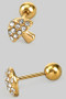 Mini Screwback Stainless Steel Cz Mushroom Studs