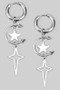 Stainless Steel Hoops With Star And Spike Charms