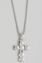Cubed Cz Stone Cross Pendant Necklace