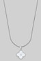 Stainless Steel Mop Quatrefoil Pendant Necklace