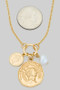 Coin Pearl Ring Pendant Necklace