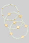 Three Piece Cross Charm Beaded Stretch Bracelet