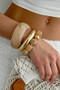 Three Piece Brass Bangle Acrylic Cuff Acrylic Stretch