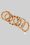 Six Piece Acrylic Resin Ccb Stretch Bracelet Set