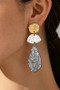 Hammered And Tiered Multi Geo Drop Earrings