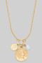 Coin Pearl Ring Pendant Necklace