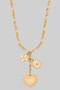 Heart Clover Charm Chain Necklace