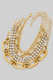 Five Piece Chain And Rhinestone Bracelet Set