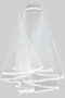 Bridal Veil Comb With Flower Embroidery And Pearls