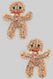 Pave Gingerbread Man Drop Earrings
