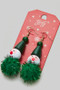 Wooden Clown Christmas Earrings