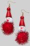 Wooden Clown Christmas Earrings