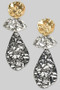 Hammered And Tiered Multi Geo Drop Earrings