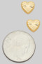 Ridged Brass Heart Studs