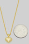 Puff Heart Pendant Brass Necklace