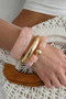 Three Piece Brass Bangle Acrylic Cuff Acrylic Stretch