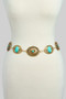 Western Tq Stone Medallion Link Chain Belt