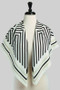 Silky Geometric Black White Print Square Scarf