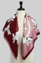 Silky Two Tone Floral Print Square Scarf