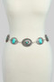 Western Tq Stone Medallion Link Chain Belt