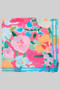 Silky Abstract Garden Print Square Scarf