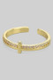 Sideways Cross Cz Pave Ring