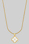 Stainless Steel Mop Quatrefoil Pendant Necklace