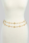 Rhinestone Quatrefoil Charm Layered Chain Belt