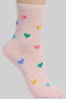Multi Color Heart Pattern Ankle Socks