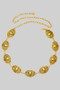 Bull Skull Medallion Link Chain Belt