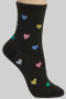 Multi Color Heart Pattern Ankle Socks