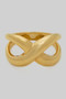 Criss Cross X Cutout Brass Ring