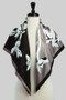 Silky Two Tone Floral Print Square Scarf